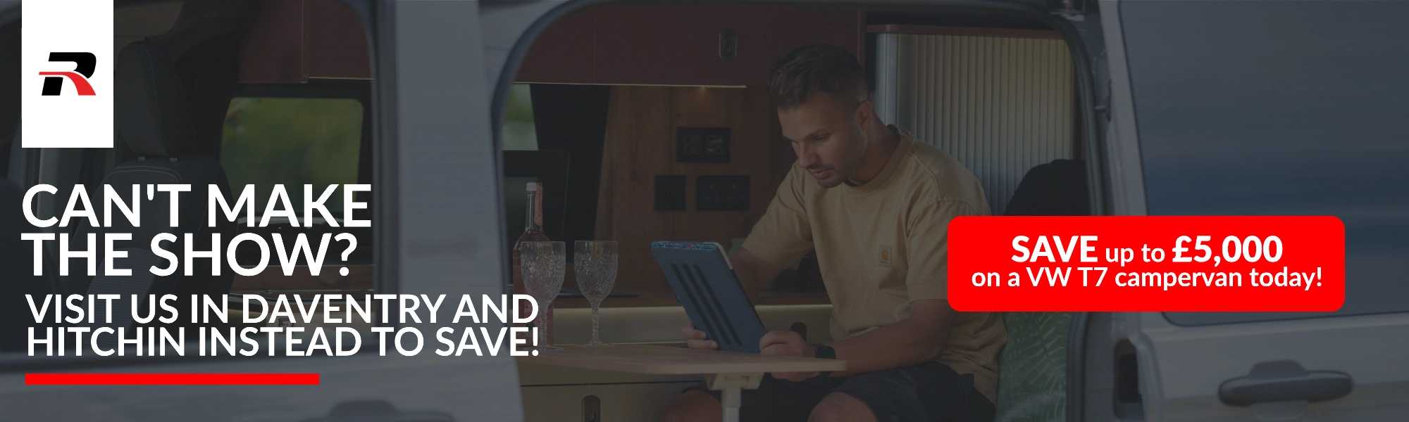 Can't wait for the show? Save on a VW T7 campervan today! Can't wait for the show? Save on a VW T7 campervan today!