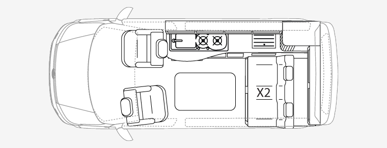 Redline Sport Plus SWB Campervan Layout
